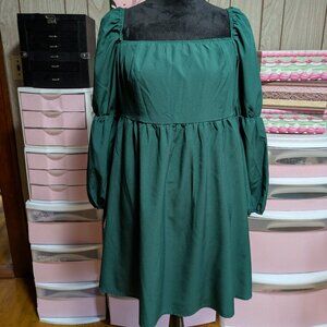 Pretty in Peasant Style Green Dress